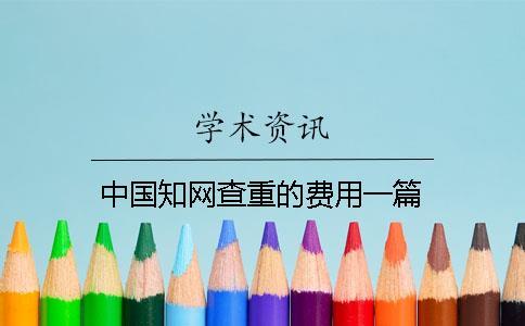 中國學術查重的費用一篇