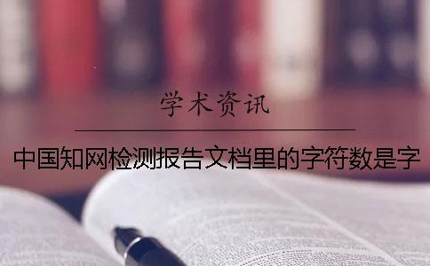 中國學(xué)術(shù)檢測報(bào)告文檔里的字符數(shù)是字符數(shù)還是字符數(shù)