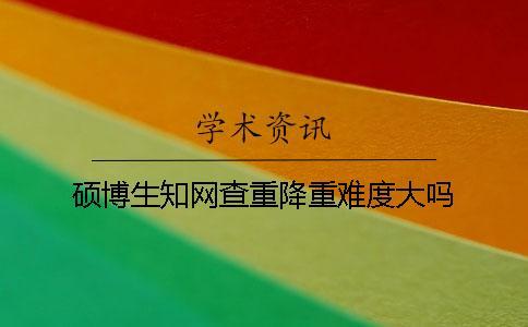 碩博生學術查重降重難度大嗎