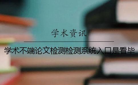 學(xué)術(shù)不端論文檢測(cè)檢測(cè)系統(tǒng)入口是看畢業(yè)論文的字?jǐn)?shù)是字符？
