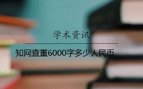 學術(shù)查重6000字多少人民幣